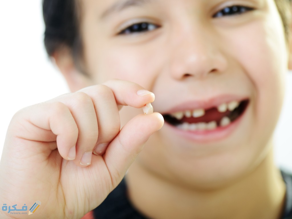 تفسير حلم رؤية سقوط الناب العلوي بدون ألم 1 Child holding his lost tooth