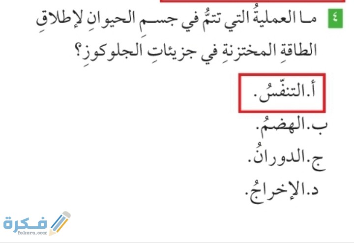 يتم إطلاق الطاقة المختزنة في جزيئات الجلوكوز في عملية