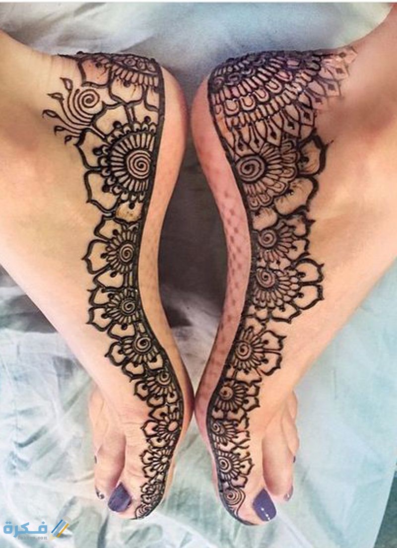 رسم حنه على الرجل صور حنة على الرجل 2021 اجمل صور رسومات حنة على الرجل - موقع فكرة