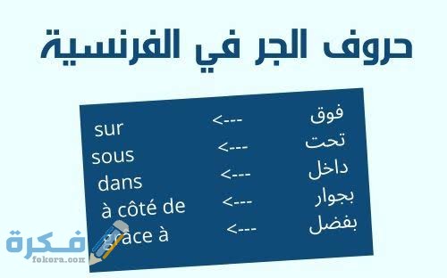 ما هي حروف الجر في اللغة الفرنسية