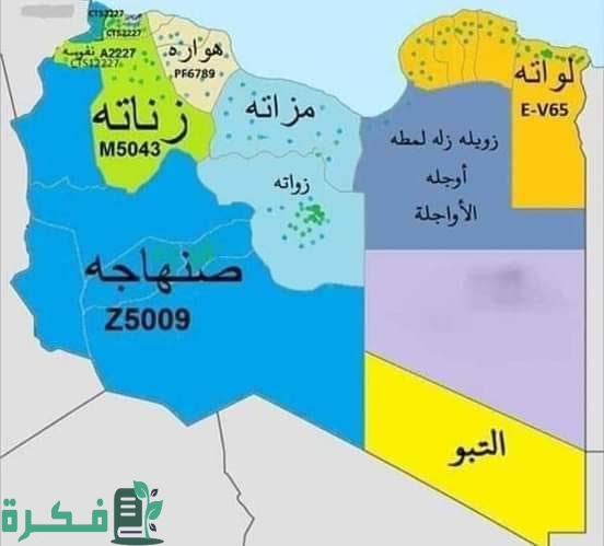 خريطة توزيع القبائل في ليبيا 