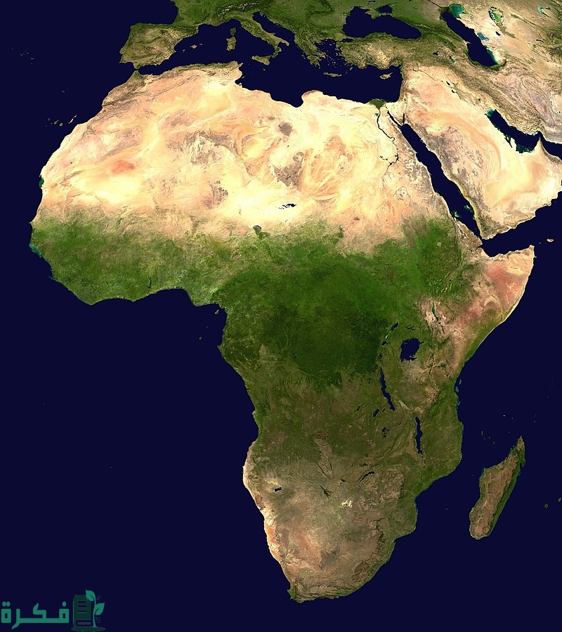 ما هي ثاني أكبر دول أفريقيا من حيث السكان 1 Africa satellite orthographic