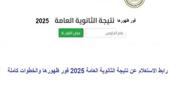 «استعلم الآن» كيفية معرفة نتيجة الثانوية العامة 2025 عبر موقع وزارة التربية والتعليم