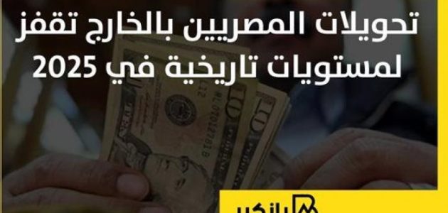 تحويلات المصريين بالخارج تحقق أرقامًا غير مسبوقة في 2025 وفق إنفوجراف حصري 1 تحويلات المصريين بالخارج تحقق أرقامًا غير مسبوقة في 2025 وفق إنفوجراف حصري
