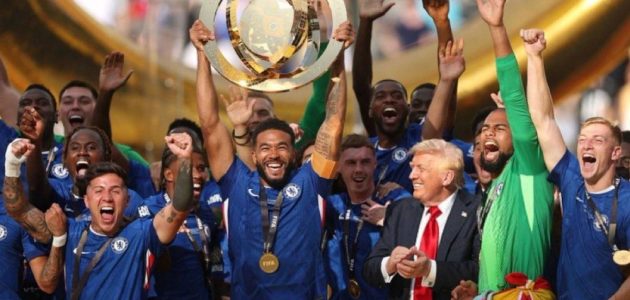 لندن تتزين بالأزرق احتفالاً بتتويج تشيلسي بكأس العالم 1 لندن تتزين بالأزرق احتفالاً بتتويج تشيلسي بكأس العالم