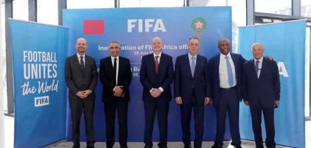 هاني أبو ريدة يهنئ فوزي لقجع بافتتاح المقر الإقليمي لـ فيفا في المغرب 1 هاني أبو ريدة يهنئ فوزي لقجع بافتتاح المقر الإقليمي لـ فيفا في المغرب