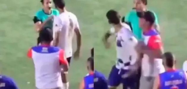 لاعب يعتدي على حكمة بعد طرده في حادثة مثيرة للجدل 1 لاعب يعتدي على حكمة بعد طرده في حادثة مثيرة للجدل